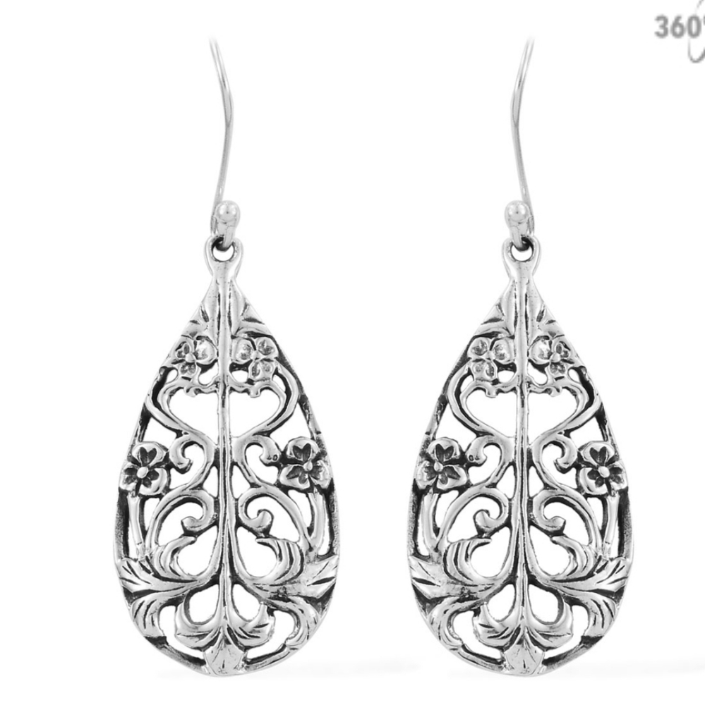 Sterling Silver Floral Earrings